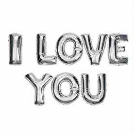 I Love You Set Balon Altın - Gümüş