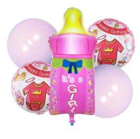 Biberon Pembe Folyo Balon Seti